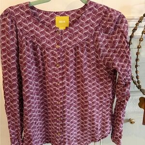Maeve Plum Patterned Blouse